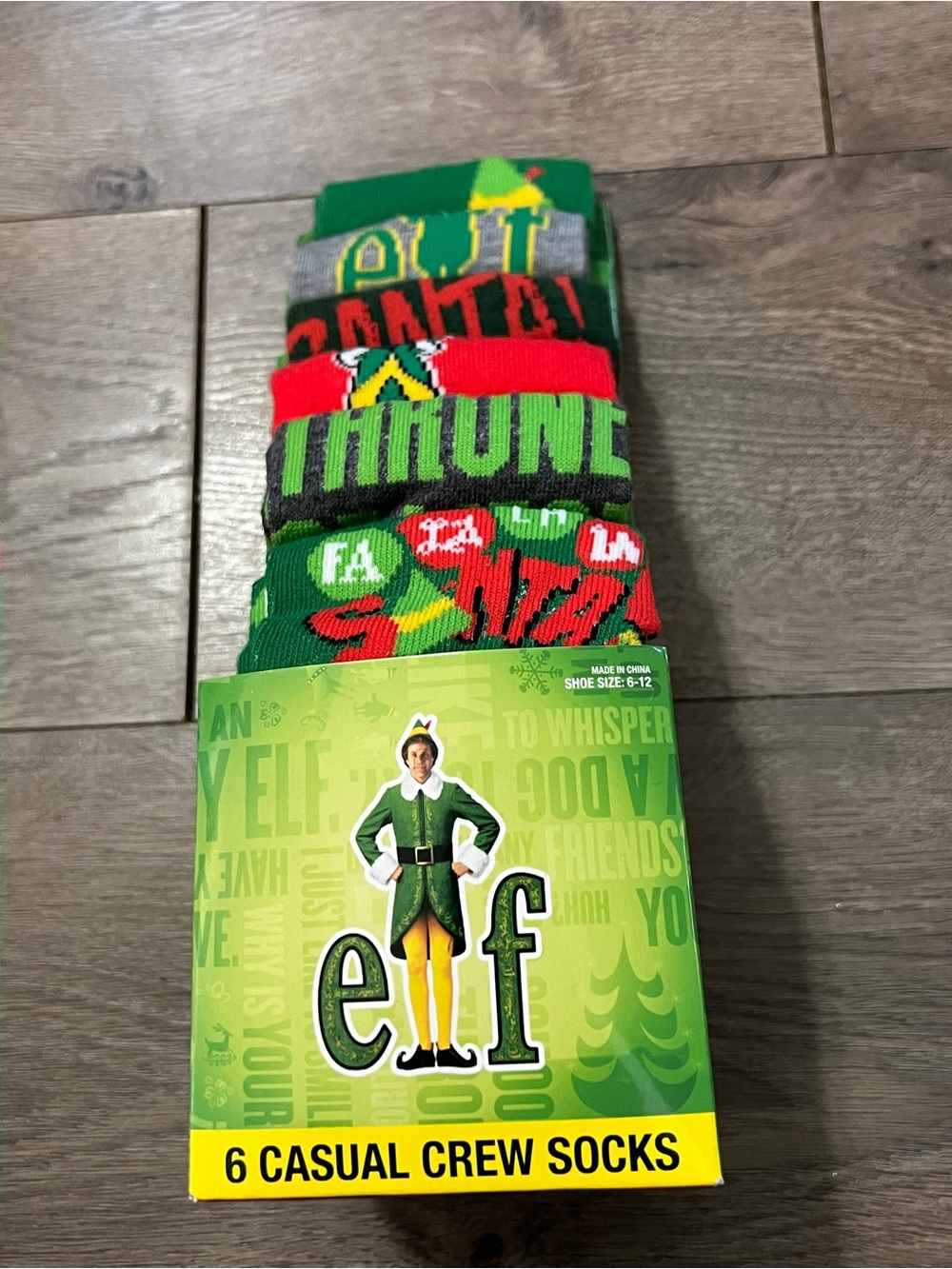 Elf 6 Pairs Men’s Casual Crew Socks Size 6-12 New